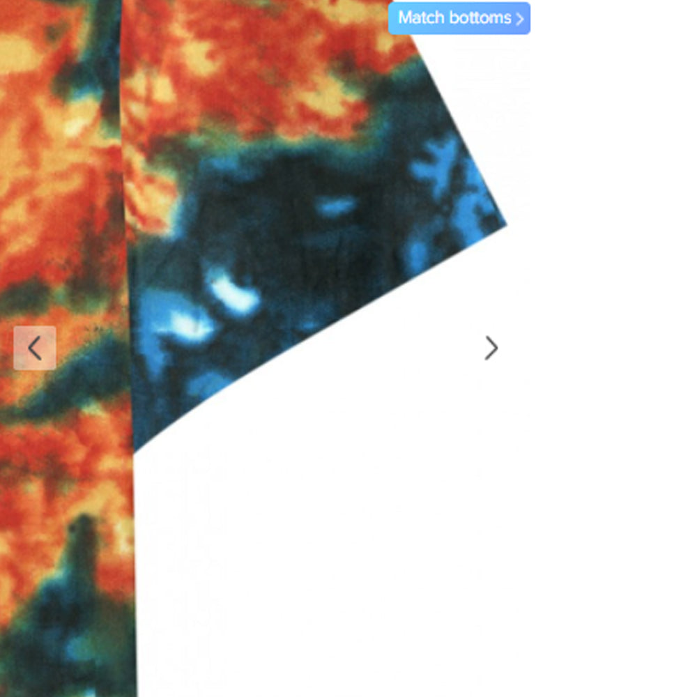 Zaful- Tie Dye Print Button Up Shirt - Multi-a