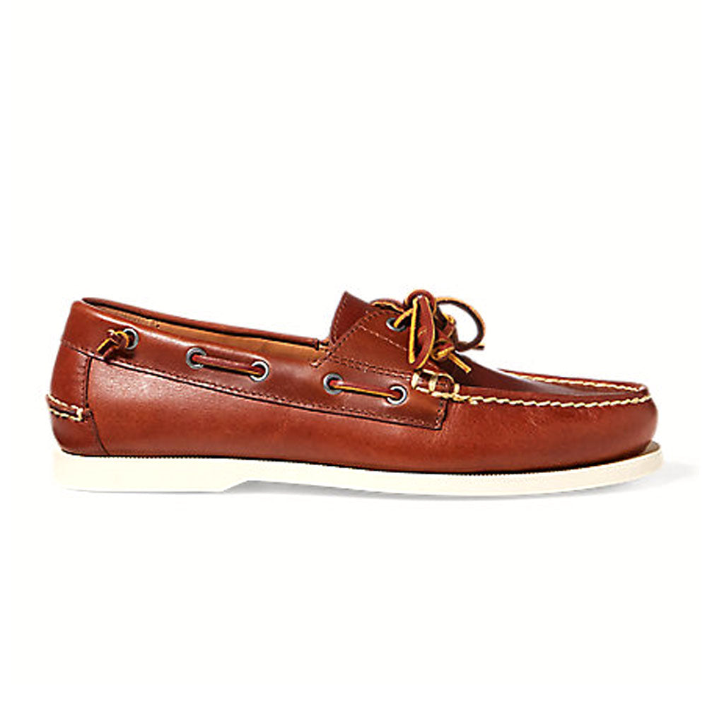Ralph Lauren- Deep Saddle Tan Merton Leather Boat Shoe