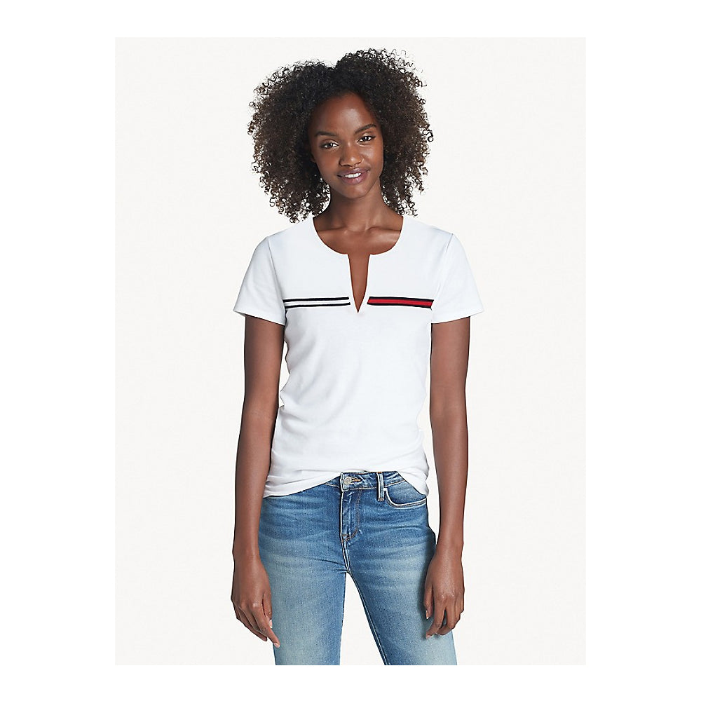 Tommy Hilfiger- ESSENTIAL SPLIT-NECK T-SHIRT