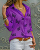 Chicme- Butterfly Print Button Design Blouse