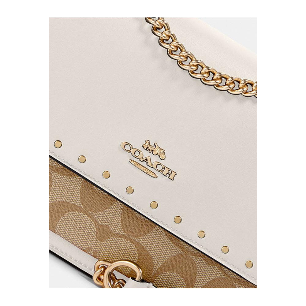 Coach- Im / Light كاكي Multi Klare Crossbody في قماش التوقيع مع المسامير