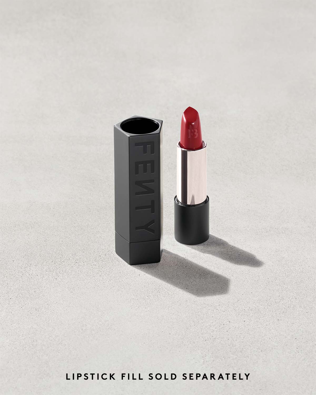 Fenty Beauty- FENTY ICON THE CASE SEMI-MATTE REFILLABLE LIPSTICK (Matte Black - Matte Finish)