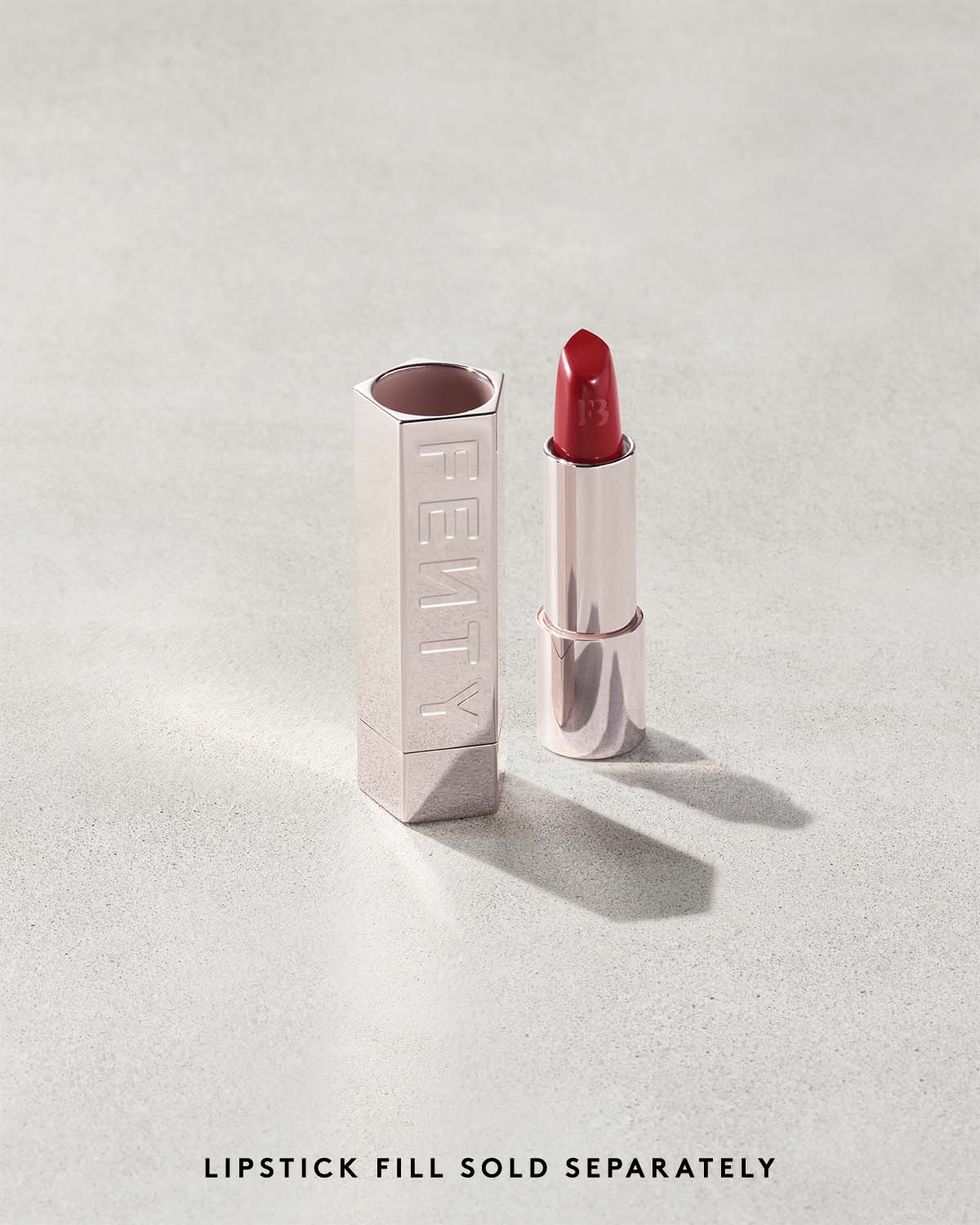 Fenty Beauty- FENTY ICON THE CASE SEMI-MATTE REFILLABLE LIPSTICK (Metallic Nude - Metallic Finish)