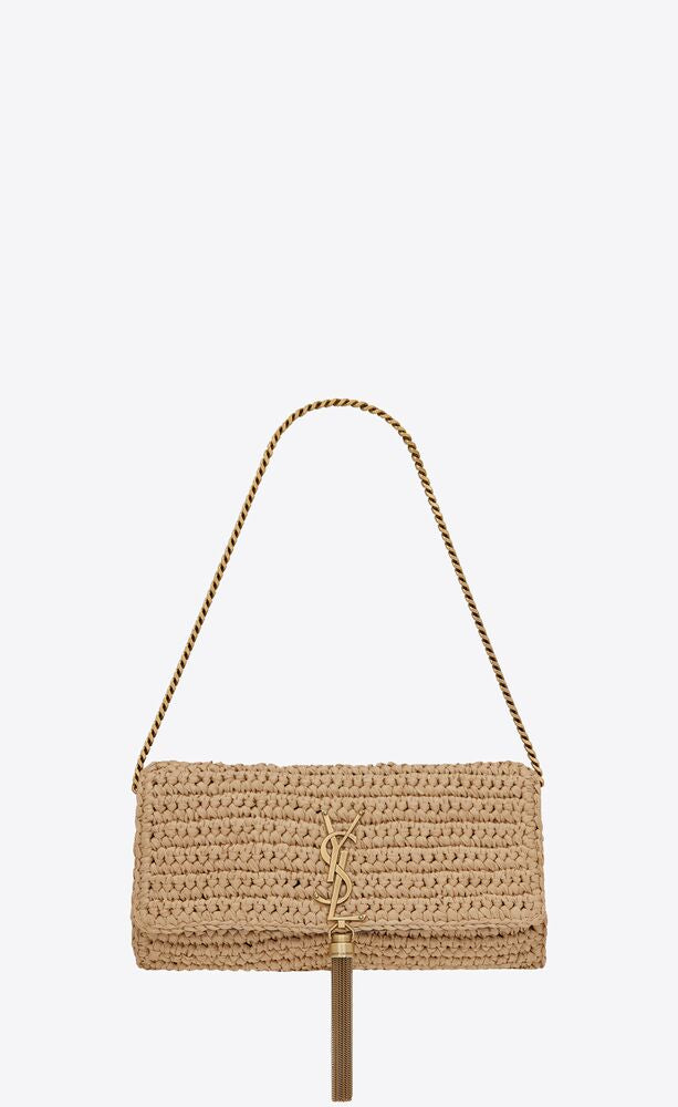 Yves Saint Laurent- KATE 99 CHAIN BAG WITH TASSEL IN RAFFIA – Amreki