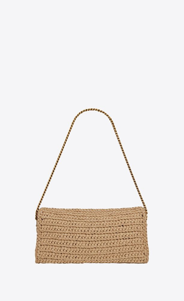 Yves Saint Laurent- KATE 99 CHAIN BAG WITH TASSEL IN RAFFIA