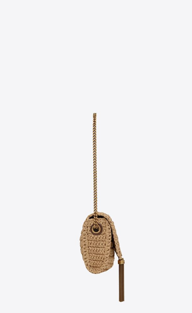 Yves Saint Laurent- KATE 99 CHAIN BAG WITH TASSEL IN RAFFIA