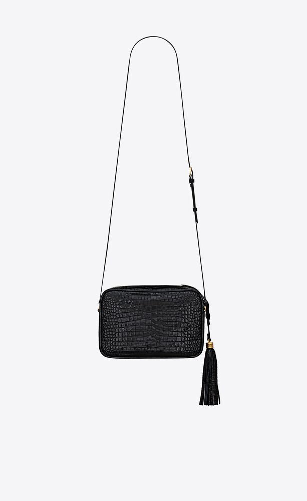 Yves Saint Laurent- LOU CAMERA BAG IN CROCODILE-EMBOSSED SHINY LEATHER