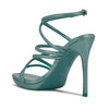 Ninewest- Lexy Ankle Strap Heeled Sandals (BLUE GLITTER)