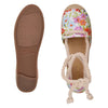 Ninewest- Meaks Ankle Wrap Espadrille Flats (WHITE FLORAL PRINT)