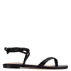 Ninewest- News Ankle Wrap Flat Sandals (Black)