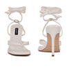 Ninewest- Terrie Ankle Wrap Heeled Sandals (WHITE)
