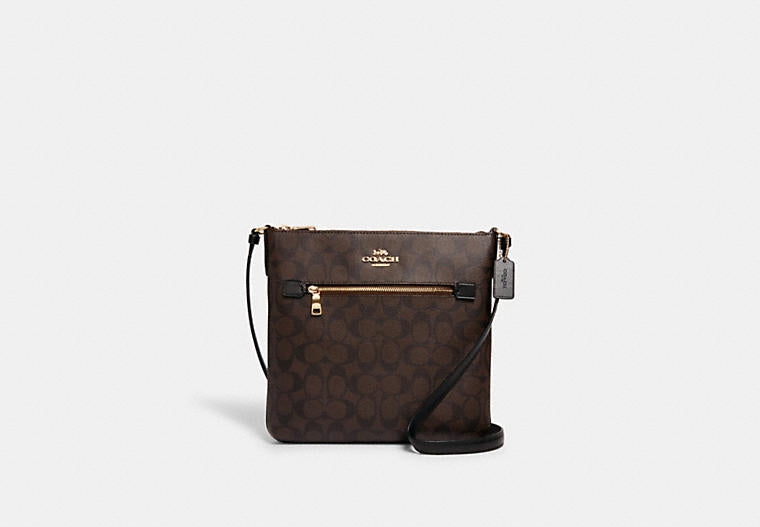 Coach- Rowan File Bag In Signature Canvas (Gold/Brown Black)