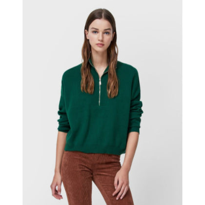 Stradivarious- Sweater with zip (Bottle green)