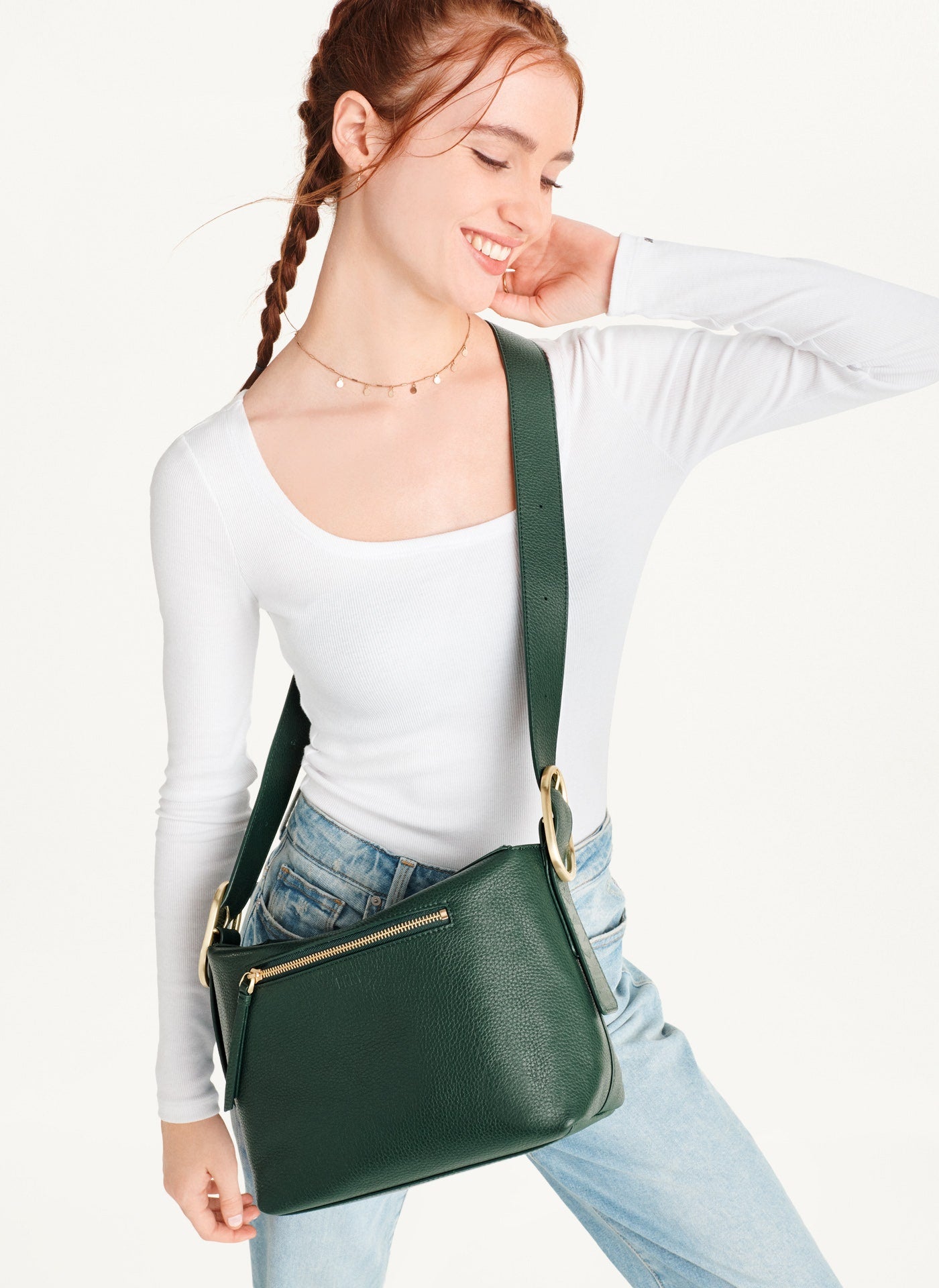 DKNY- Medium Buckle Bag - Gianni Green