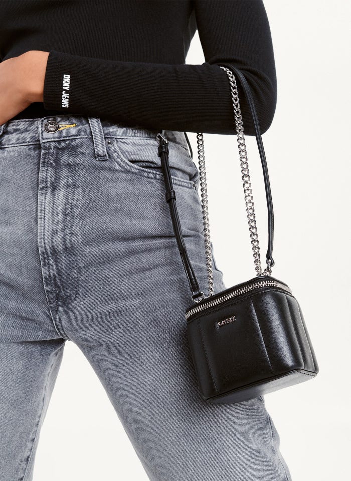 DKNY- Seva Mini Box Crossbody - Black/Silver