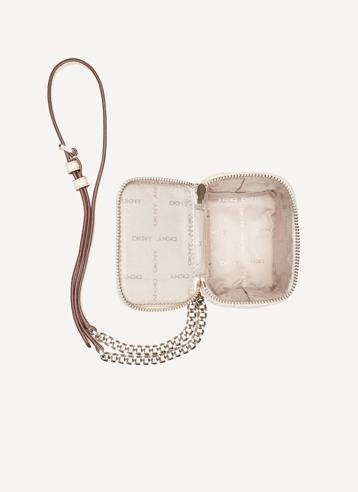 DKNY- Seva Mini Box Crossbody - Ivory/Silver