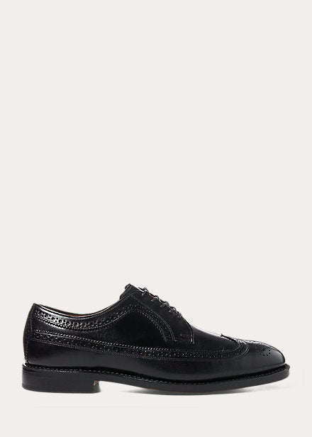 靴 Ralph Lauren Wing Tip Black Calf Leather Polo Ralph Lauren- Brenton Leather Wingtip (Black) – Amreki