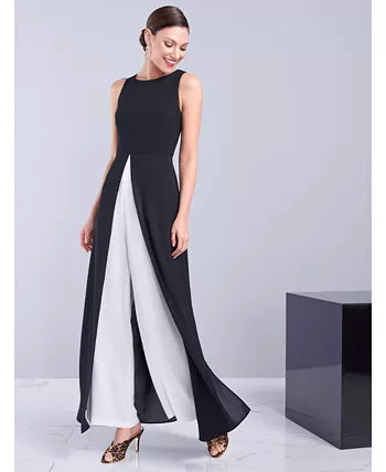 Macy's- Colorblocked Overlay Jumpsuit