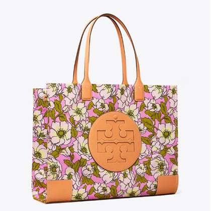 Tory Burch- Ella Printed Tote (Aster Pink Flower)