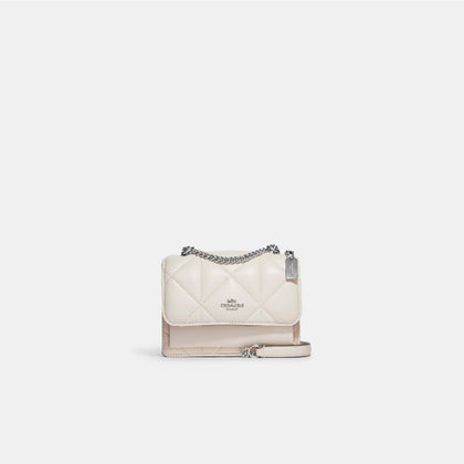 Coach- Mini Klare Crossbody With Puffy Diamond Quilting (Silver/Chalk)