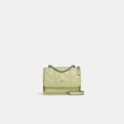 Coach- Mini Klare Crossbody With Puffy Diamond Quilting (Silver/Pale Lime)