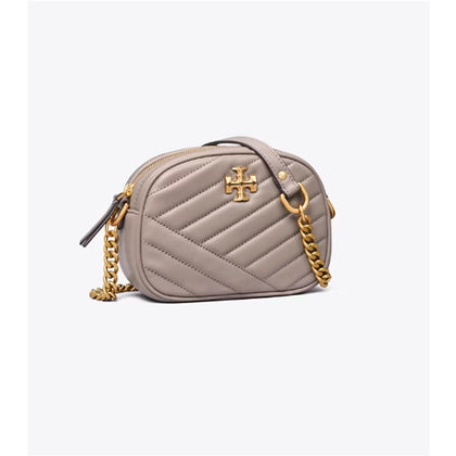 Tory Burch- Small Kira Chevron Camera Bag (Gray Heron)