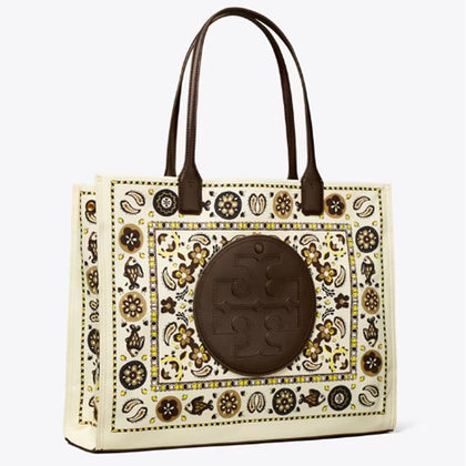 Tory Burch- Ella Printed Tote (New Ivory Pisces Dream)