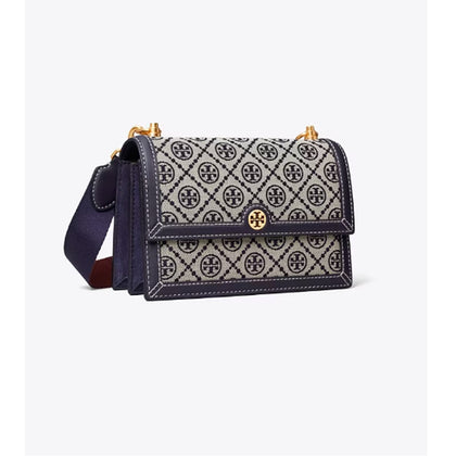 Tory Burch- Small T Monogram Shoulder Bag (Tory Navy)