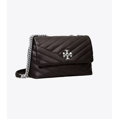 Tory Burch- Small Kira Chevron Convertible Shoulder Bag (Black / Rolled Nickel)