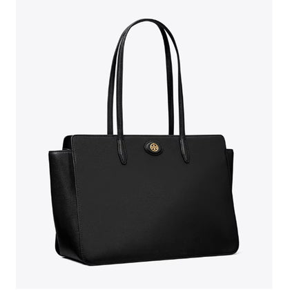 Tory Burch- Robinson Pebbled Tote (Black)