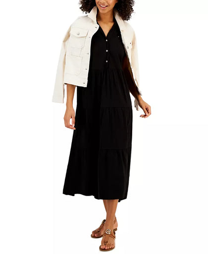 Macy's- Women's Cotton Midi Tiered Dress