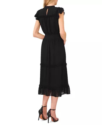 Macy's- Women's Ruffled Flutter Sleeve Swiss Dot Midi Dress Amreki Macy's- Women's Ruffled Flutter Sleeve Swiss Dot Midi Dress Amreki