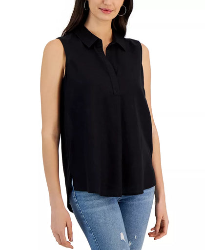 Macy's- Women's Linen Blend Sleeveless Popover Top, Created for Macy's