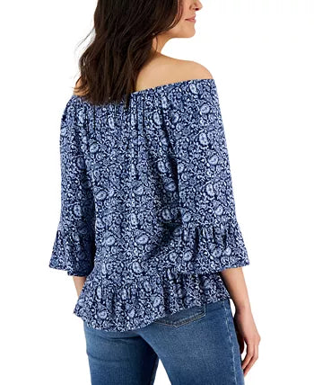 Macy's- Petite Sunshine Floral On/Off the Shoulder Top, Created for Macy's