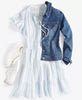 Macy's- Women's Cotton Gauze Tiered Flutter-Sleeve Dress, Created for Macy's