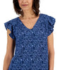 Macy's- Women's Cotton Gauze Printed Flutter-Sleeve Top, Created for Macy's