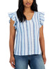 Macy's- Women's Cotton Gauze Printed Flutter-Sleeve Top, Created for Macy's