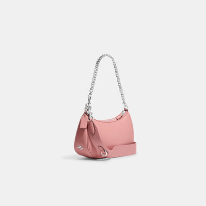 Coach- Teri Shoulder Bag With Signature Quilting (Silver/Light Pink)