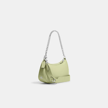 Coach- Teri Shoulder Bag With Signature Quilting (Silver/Pale Lime)