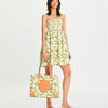 Tory Burch- Ella Printed Tote (Green Bold Flower)