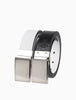 Calvin Klein- Saffiano Reversible Plaque Buckle Belt