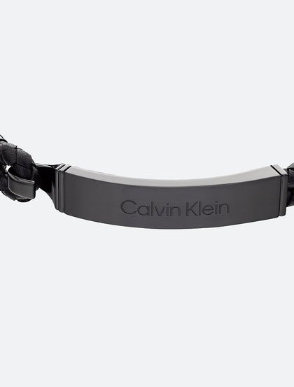 Calvin Klein- CK Logo Braided Bracelet - Black