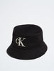 Calvin Klein- Embroidered Monogram Logo Twill Bucket Hat - New Black