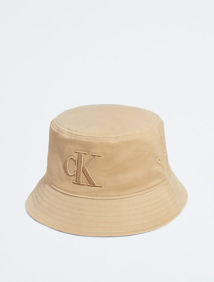 Calvin Klein- Embroidered Monogram Logo Twill Bucket Hat - Cornstalk