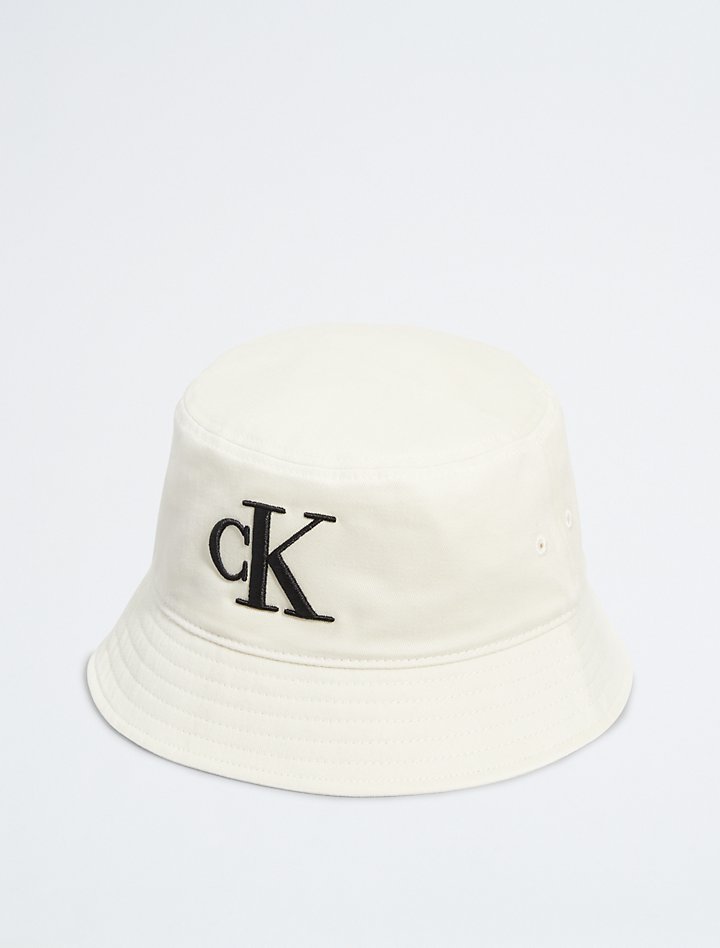 ● ●CK EMBROIDERY LOGO BUCKET HAT 男女兼用 Calvin Klein- Embroidered Monogram Logo Twill Bucket Hat