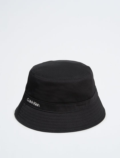 Calvin Klein- Standard Logo Cotton Twill Bucket Hat - Black Beauty