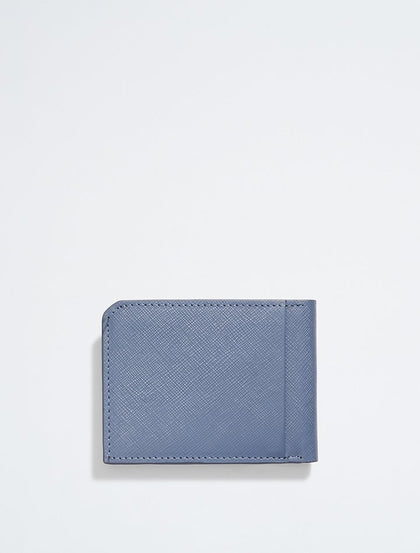 Calvin Klein- Saffiano Leather Slim Bifold Wallet - Crayon Blue