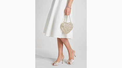 Kate Spade- Bridal Embellished 3d Heart Clutch - Multi