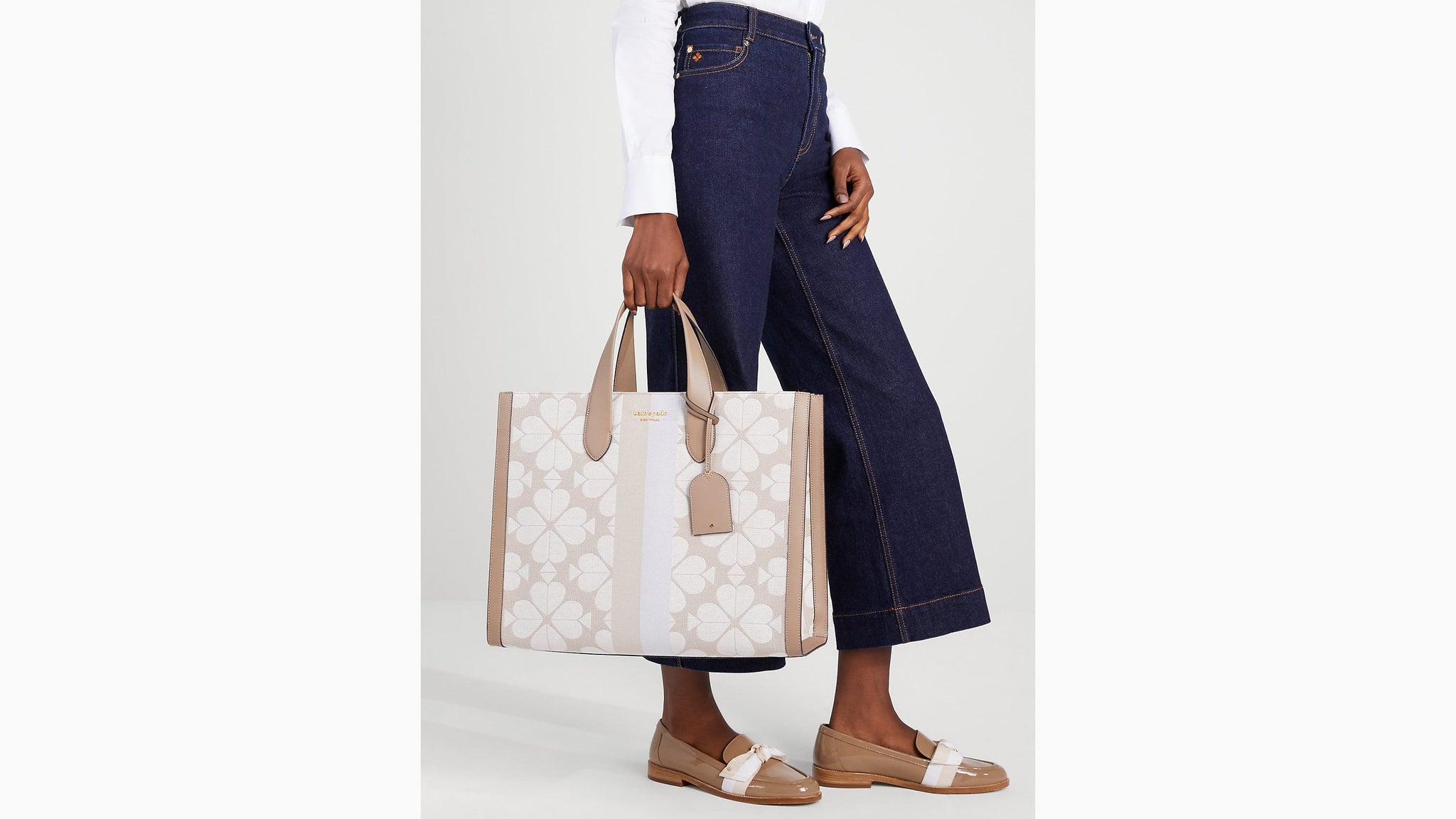 Spade Flower Jacquard Stripe Manhattan Large Tote