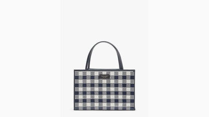 Kate Spade- Sam Icon Gingham Sequin Small Tote - Blazer Blue Multi